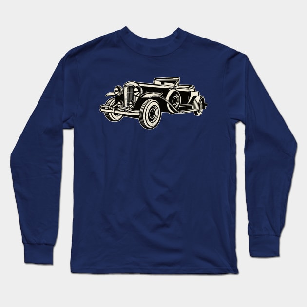 Vintage Classic Car Long Sleeve T-Shirt by LineXpressions